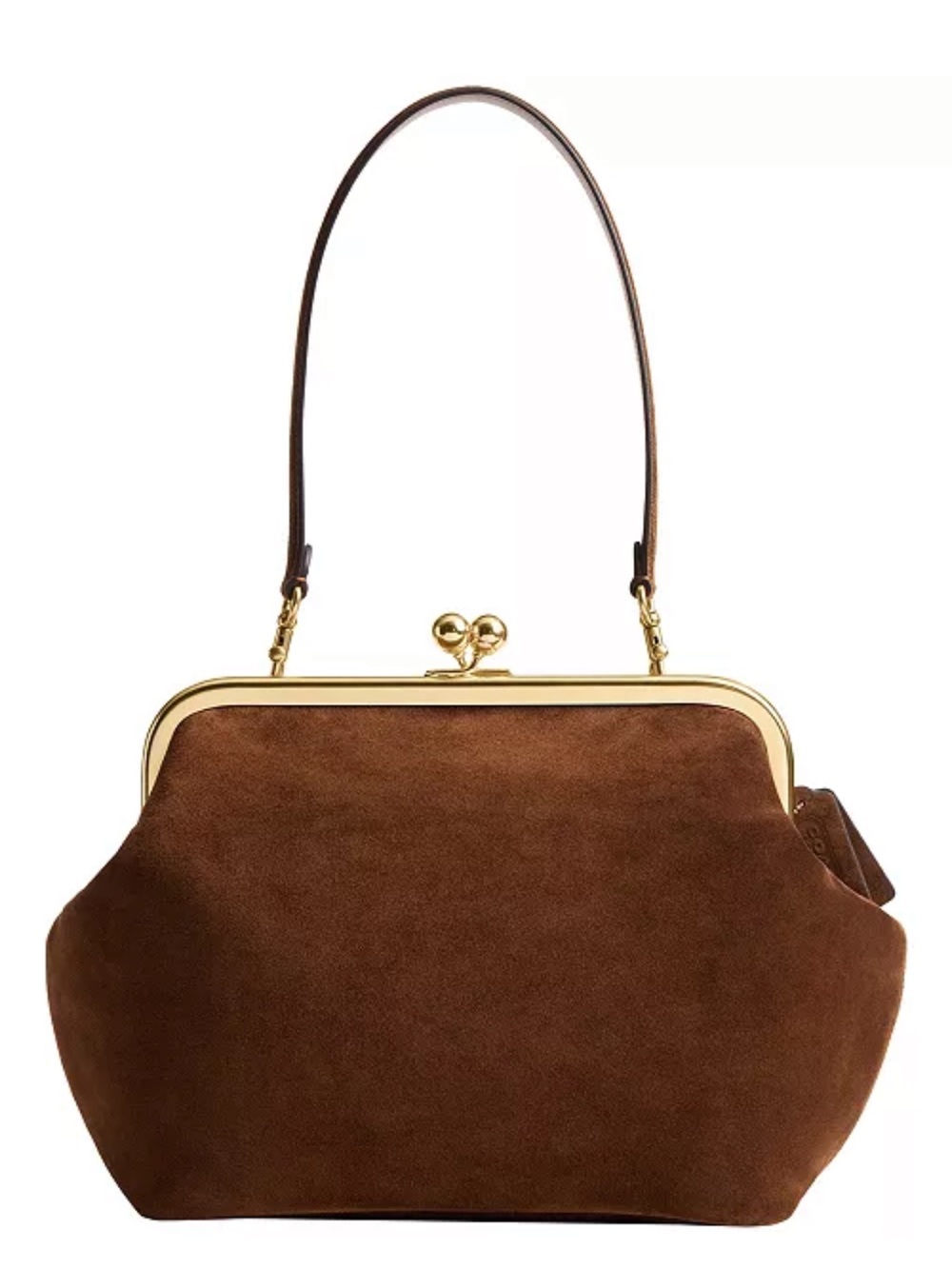 Coach Kisslock Medium Suede Frame Bag 27
